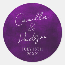 Einfache Namen Hochzeitdatum Gefälligkeitsumschlag Runder Aufkleber