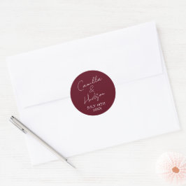 Einfache Namen Hochzeitsdatum Geschenk Umschlag Runder Aufkleber