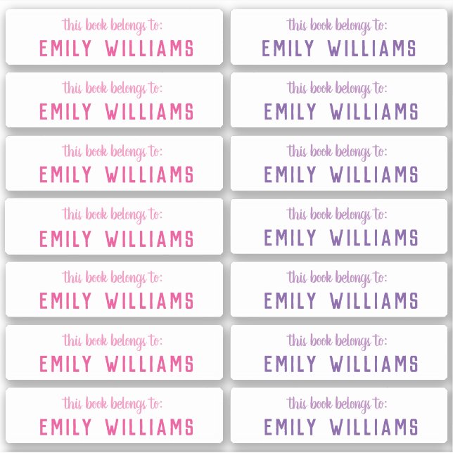 Einfache Namensliste Aufkleber (Vorderseite)