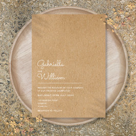 Einfache Naturschrift Rustikale Hochzeit Einladung