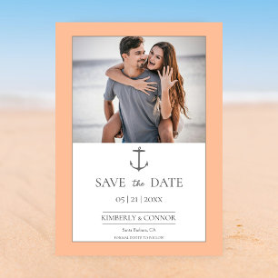 Einfache Nautische Verankerung Save the Date   Pea