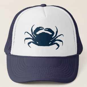 Einfache Navi Blue Sea Crab Illustration Truckerkappe