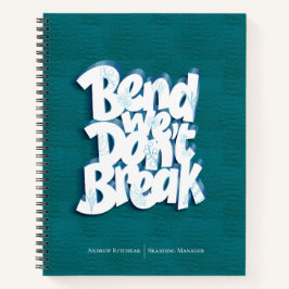 Einfache Navy Blue Bend wir brechen nicht Motivati Notizbuch