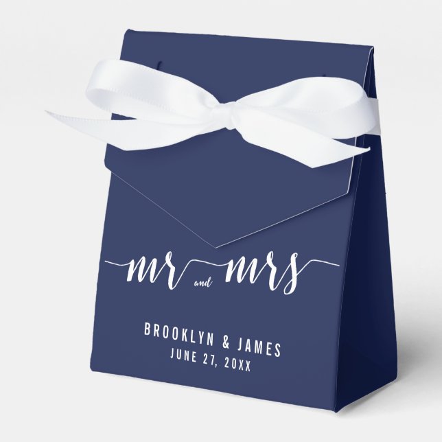 Einfache Navy Blue Gastgeschenk Hochzeit Boxes Zel Geschenkschachtel (Vorderseite)
