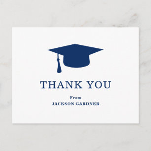 Einfache Navy Blue Mortar Board Moderner Abschluss Postkarte