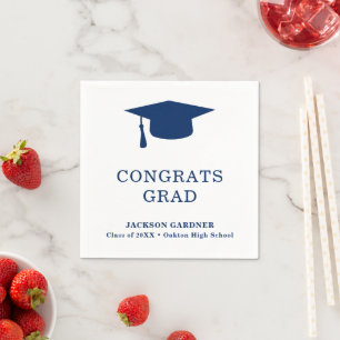 Einfache Navy Blue Mortar Board Moderner Abschluss Serviette