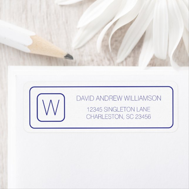 Einfache Navy Blue und White Monogram (Insitu)