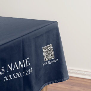 Einfache Navy Blue & White Company Logo Craft Show Tischdecke
