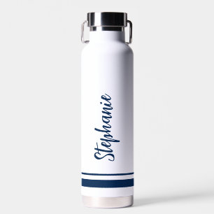 Einfache Navy Streifen White Wedwater Flasche
