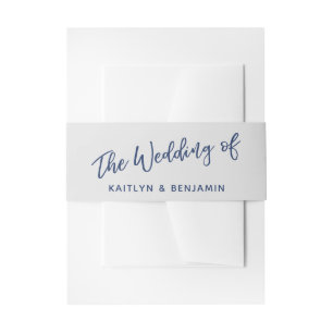 Einfache Navy- und Grau-Typografie Die Hochzeit vo Einladungsbanderole