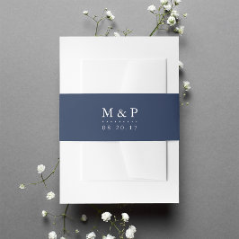 Einfache Navy und White Wedgram Einladungsbanderole