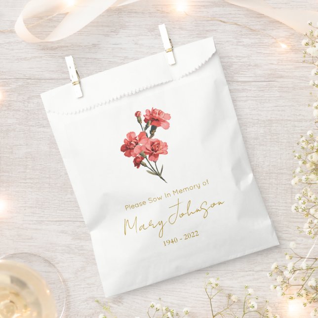 Einfache Nelkensamenpackung Beerdigung  Geschenktütchen (Ausgeschnitten)