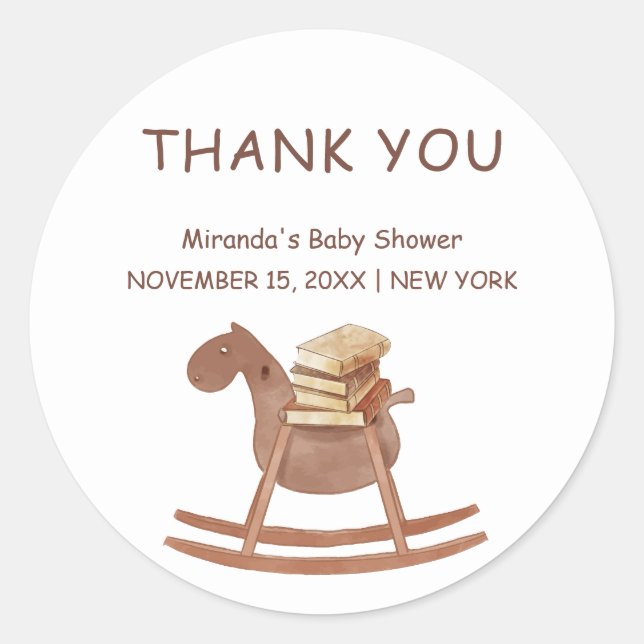 Einfache neue Kapitel Buch Baby Dusche Willkommen Runder Aufkleber (Vorderseite)