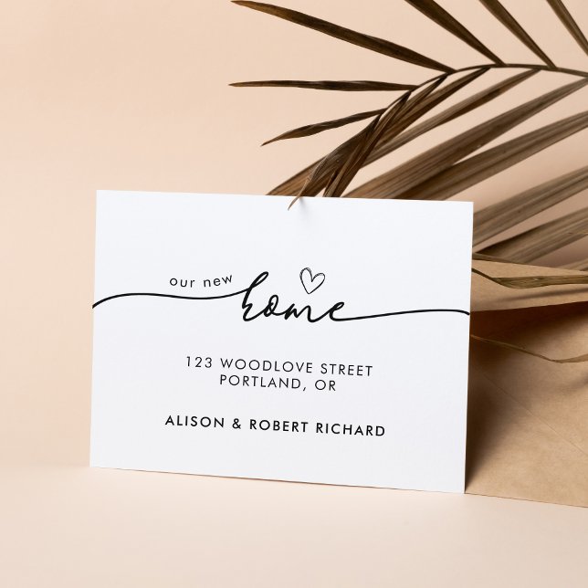 Einfache neue Zuhause - Ankündigung zur Adressvers Postkarte (Von Creator hochgeladen)