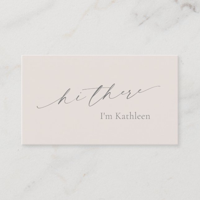 Einfache neutrale Bege Tan QR Code Elegant Moderne Visitenkarte (Vorderseite)