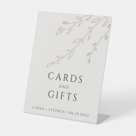 Einfache neutrale beige Botanische Karten und Gesc Sockelschild