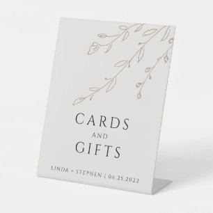 Einfache neutrale beige Botanische Karten und Gesc Sockelschild