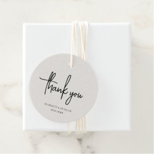 Einfache neutrale Beige Elegant Hochzeit Geschenkanhänger