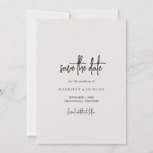 Einfache neutrale Beige Elegant Hochzeit Save The Date