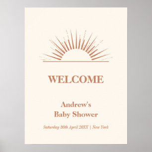 Einfache neutrale Boho Sunshine Baby Dusche Willko Poster