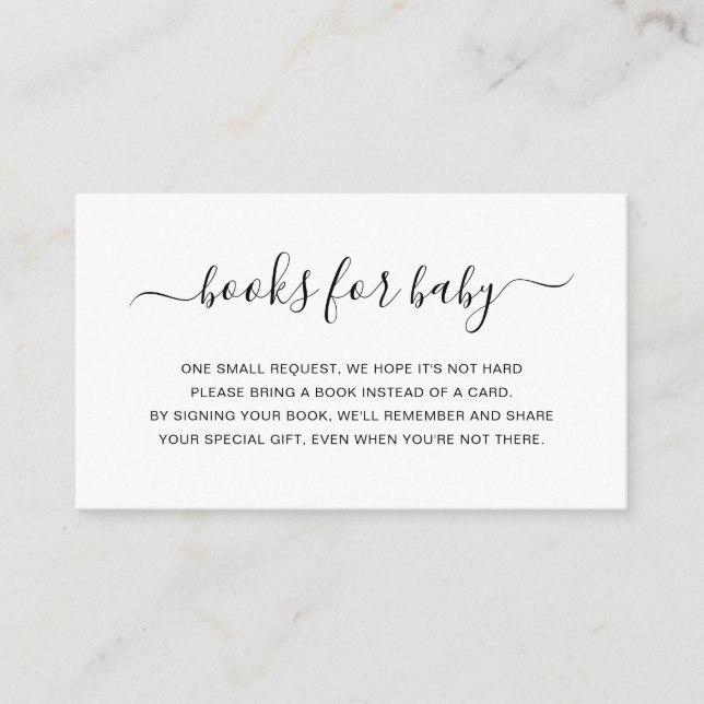 Einfache neutrale Bücher für Babydusche Begleitkarte (Vorderseite)