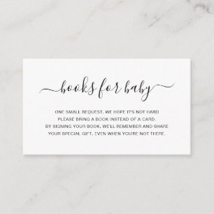 Einfache neutrale Bücher für Babydusche Begleitkarte