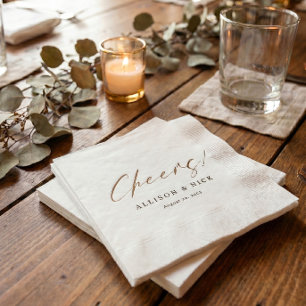 Einfache neutrale goldene Hochzeitsservietten Serviette