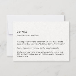 Einfache, neutrale Hochzeitskarte Einladung