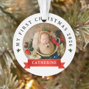 Einfache Niedlich Baby's First Christmas Individue Ornament