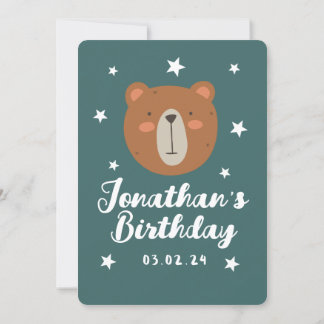 Einfache Niedliche Bärenwälder mit Tieren zum Gebu Einladung