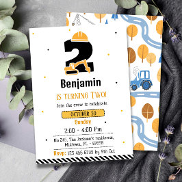 Einfache niedliche Baukastenwagen Kinder 2. Geburt Einladung