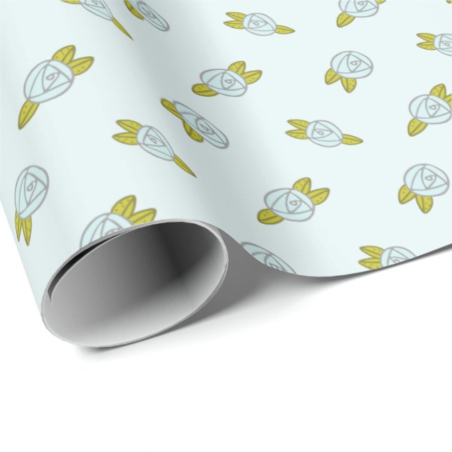 Einfache Niedliche Blumenmuster-Rose Geschenkpapier (Rolleneckpunkt)