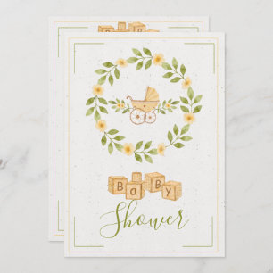 Einfache Niedliche Blütendusche Einladung