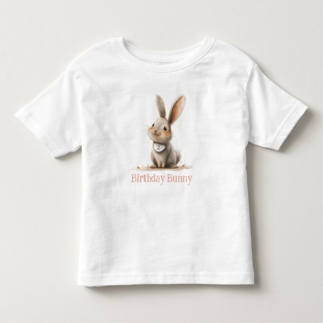 Einfache Niedliche Bunny Birthday Kid Kleinkind T-shirt (Vorderseite)