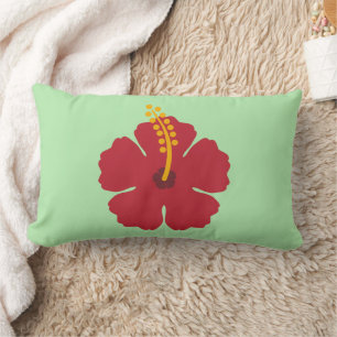 Einfache Niedliche Cartoon Roter Hibiskus Blume Lendenkissen