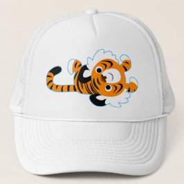 Einfache Niedliche Cartoon Tiger Hat Truckerkappe