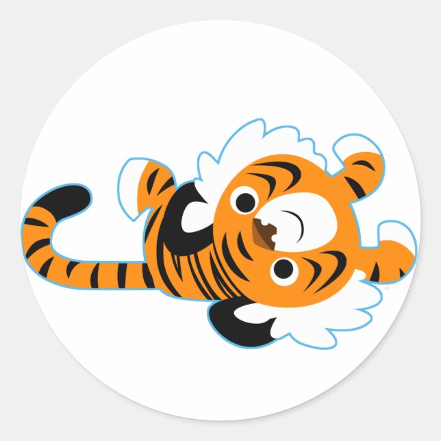 Einfache Niedliche Cartoon Tiger Sticker (Vorderseite)