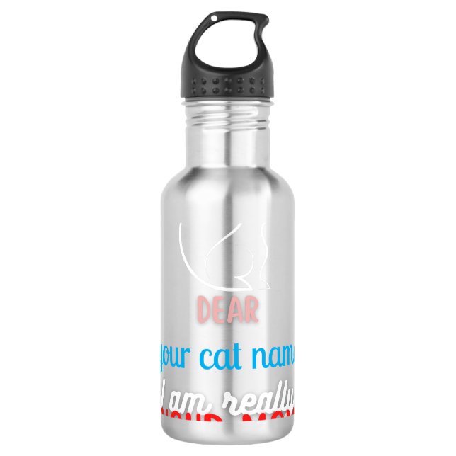 Einfache Niedliche Cat Mama Mütter Tagesgeschenk Edelstahlflasche (Vorderseite)