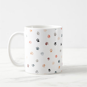 Einfache Niedliche Cat Paws Print Pattern Multicol Kaffeetasse