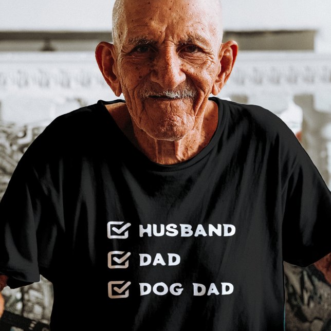 Einfache Niedliche Checkbox Mann, Vater, Dog Papa  T-Shirt (Von Creator hochgeladen)