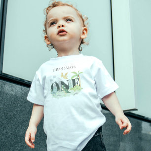 Einfache Niedliche Dinosaurier 1. Geburtstag Junge Kleinkind T-shirt