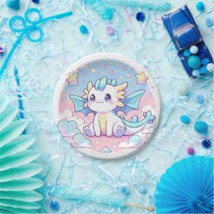 Einfache Niedliche Dragon Baby-Dusche Pappteller