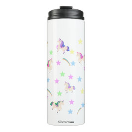 Einfache Niedliche Einhornregenbogenstruktur nahtl Thermosbecher