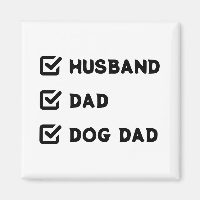 Einfache Niedliche Funny Checkbox Mann, Vater, Dog Magnet (Vorne)