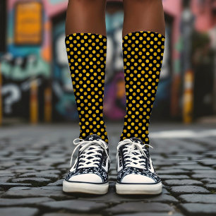 Einfache Niedliche Girly Black und Gold Luxury Pol Socken