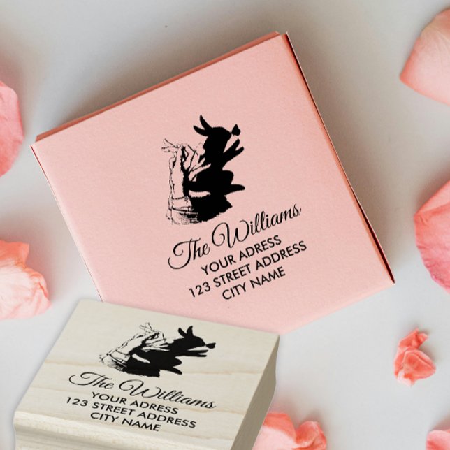 Einfache Niedliche Kaninchenbezeichnung Anschrift  Gummistempel (Von Creator hochgeladen)