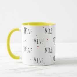 Einfache Niedliche kleine Herzen + "meine" Text | Tasse