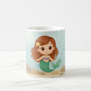 Einfache niedliche kleine Meerjungfrau Kaffeetasse