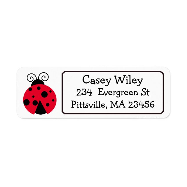 Einfache Niedliche Ladybug-Adressenbezeichnung (Vorne)