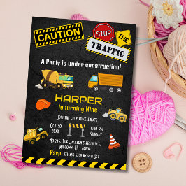 Einfache niedliche LKW-Kinder 9. Geburtstag Einladung